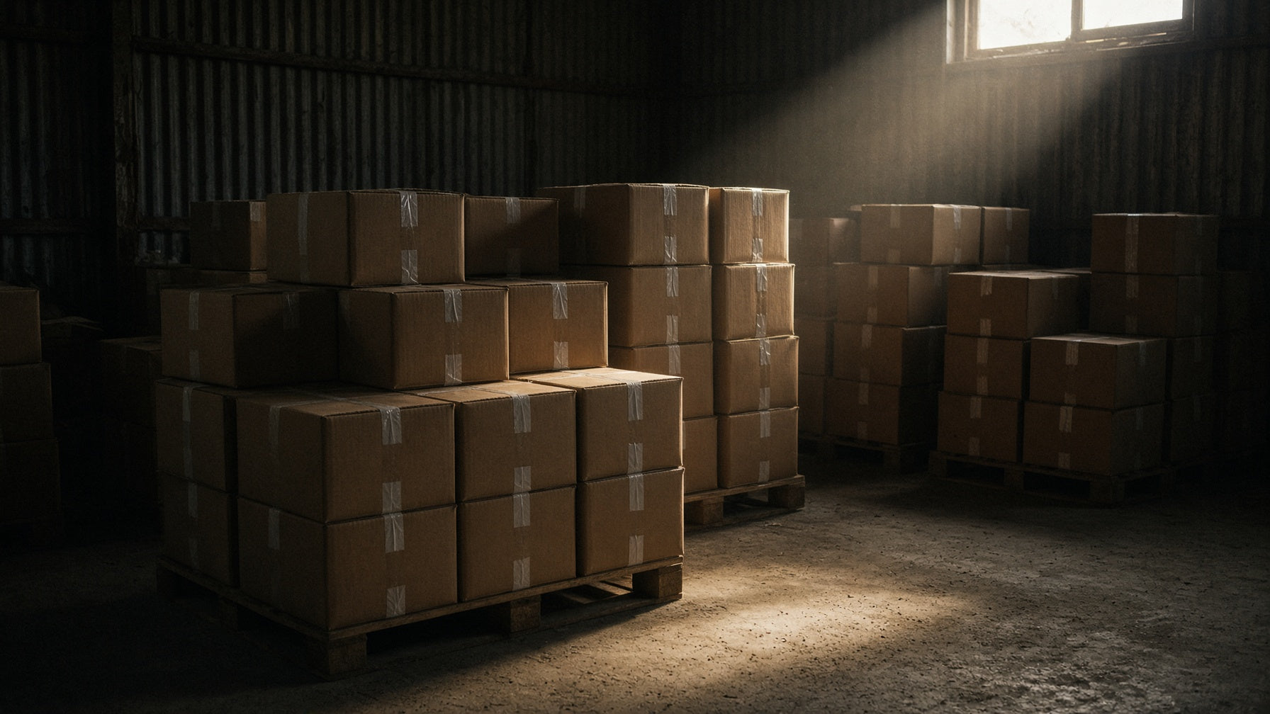 Aid crates sealed with packing tape